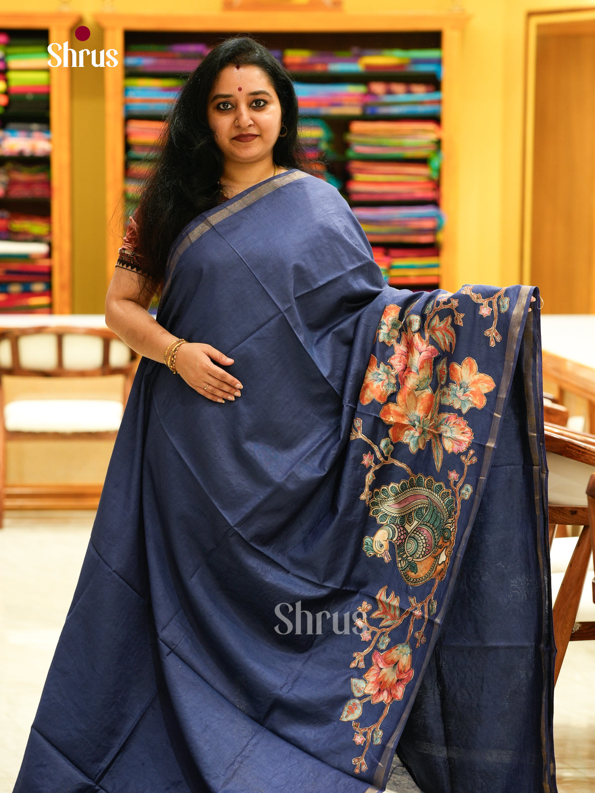 Kalamkari Applique Saree - EGS13116