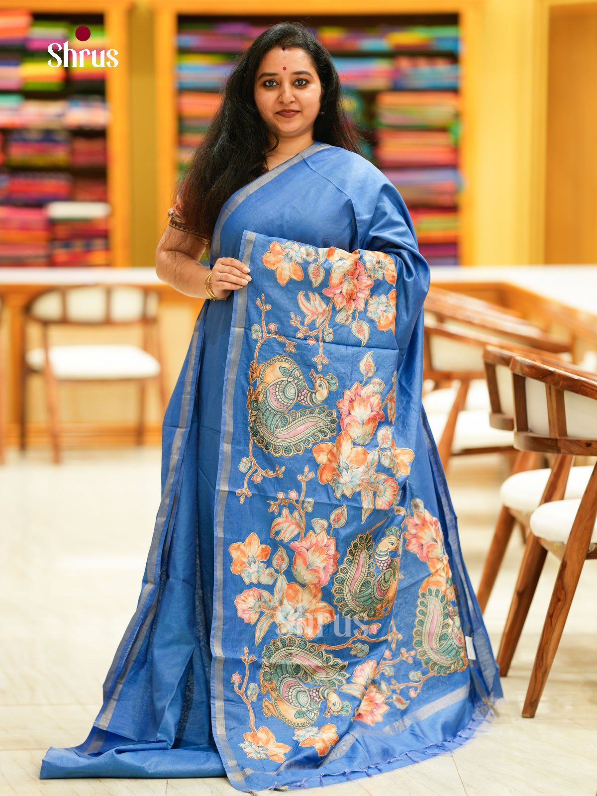 Kalamkari Applique Saree - EGS13117