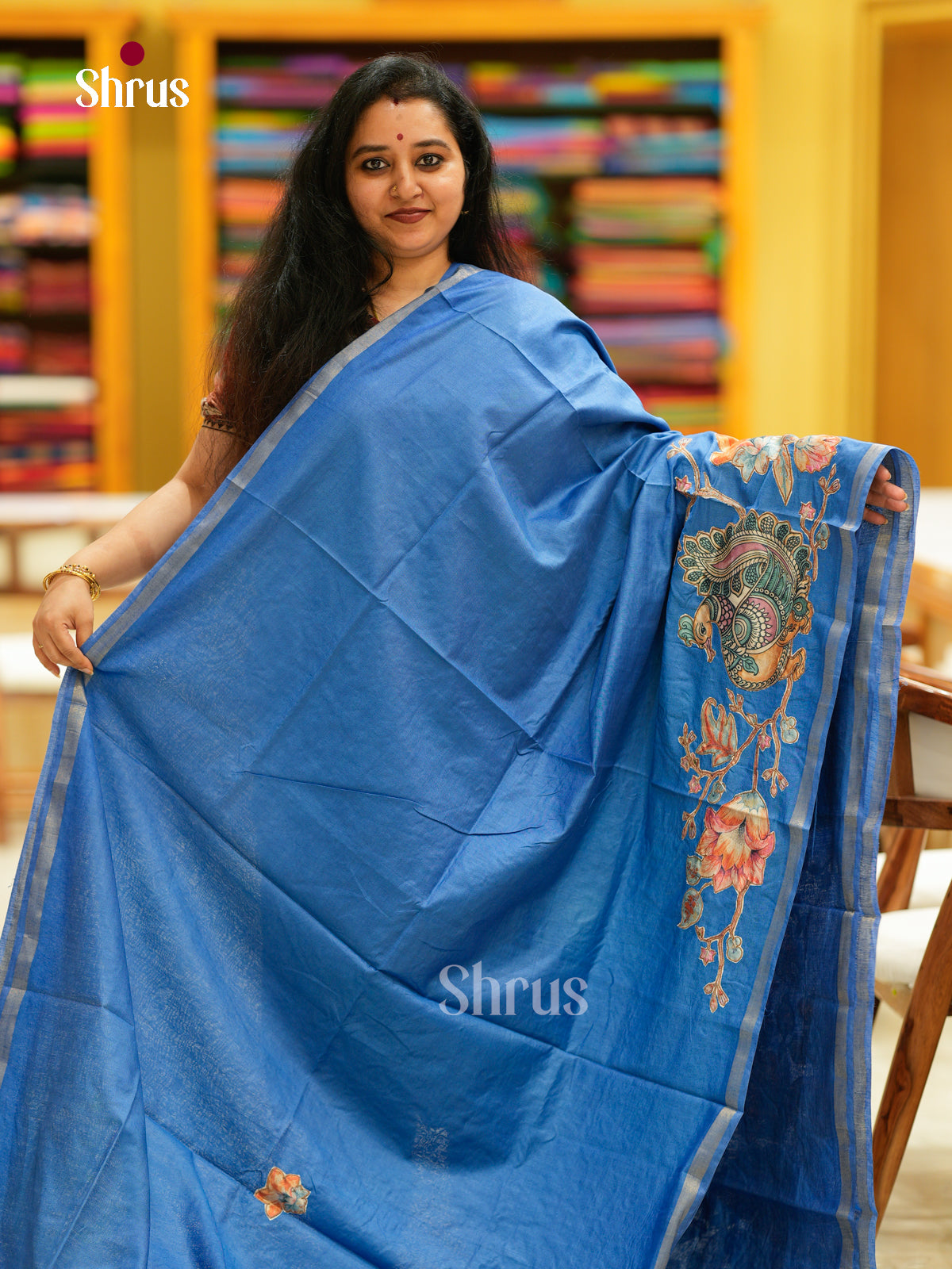 Kalamkari Applique Saree - EGS13117