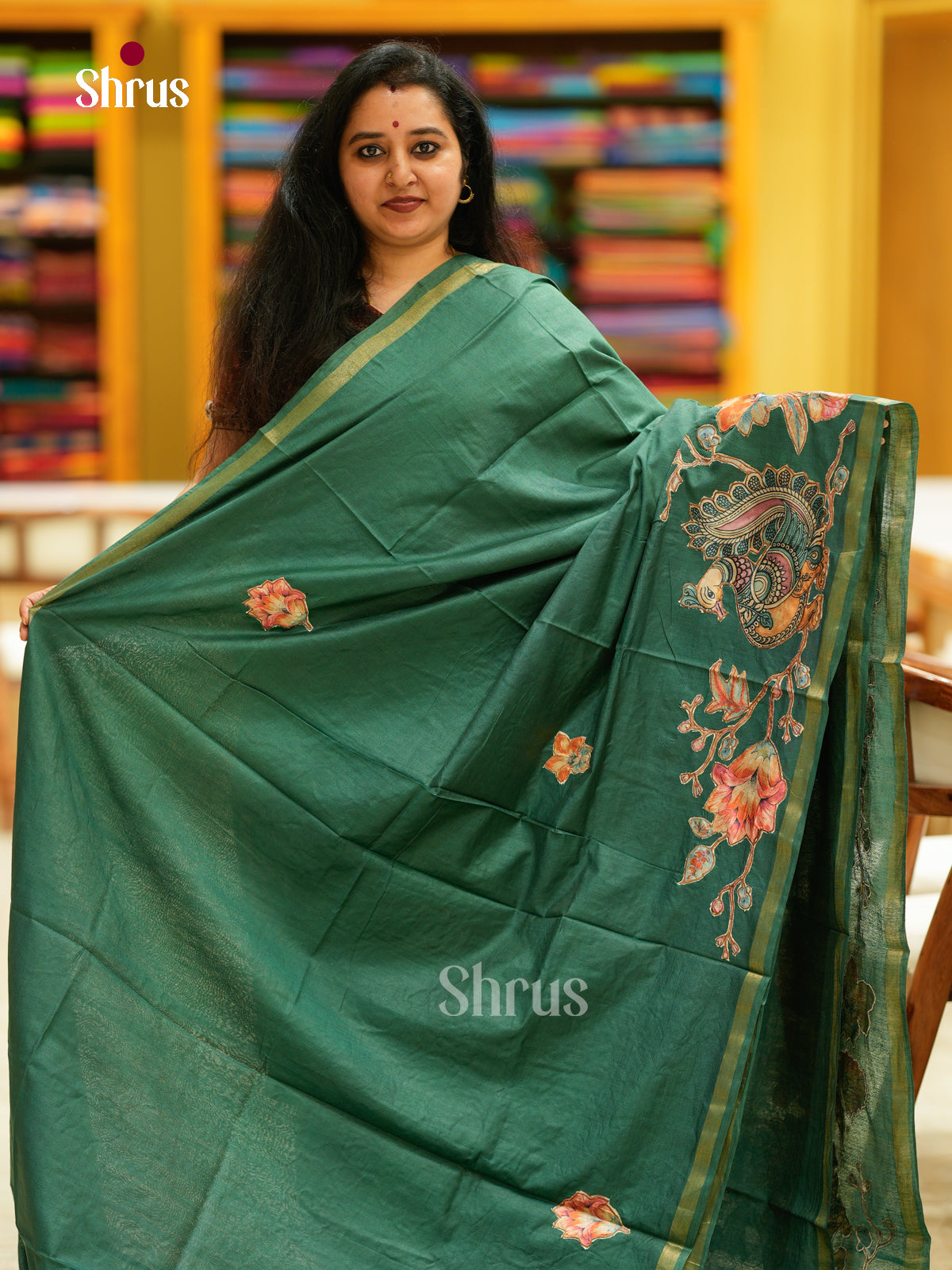 Kalamkari Applique Saree - EGS13118