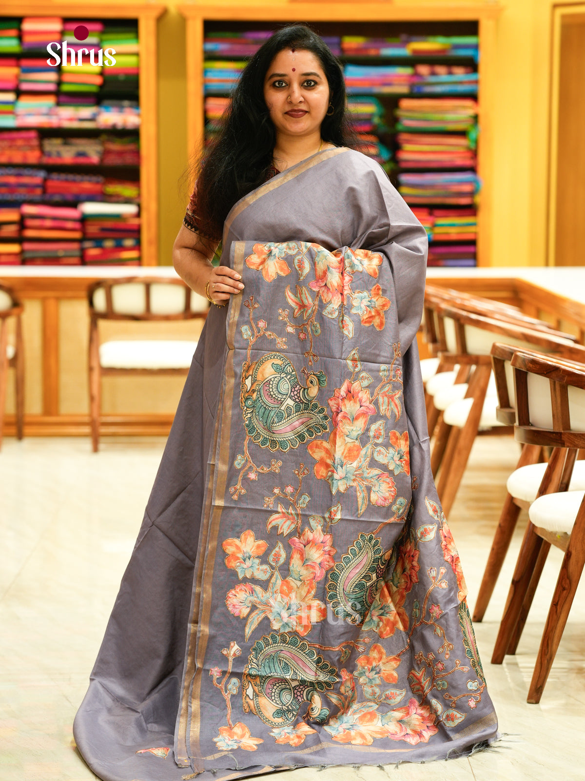 Kalamkari Applique Saree - EGS13121