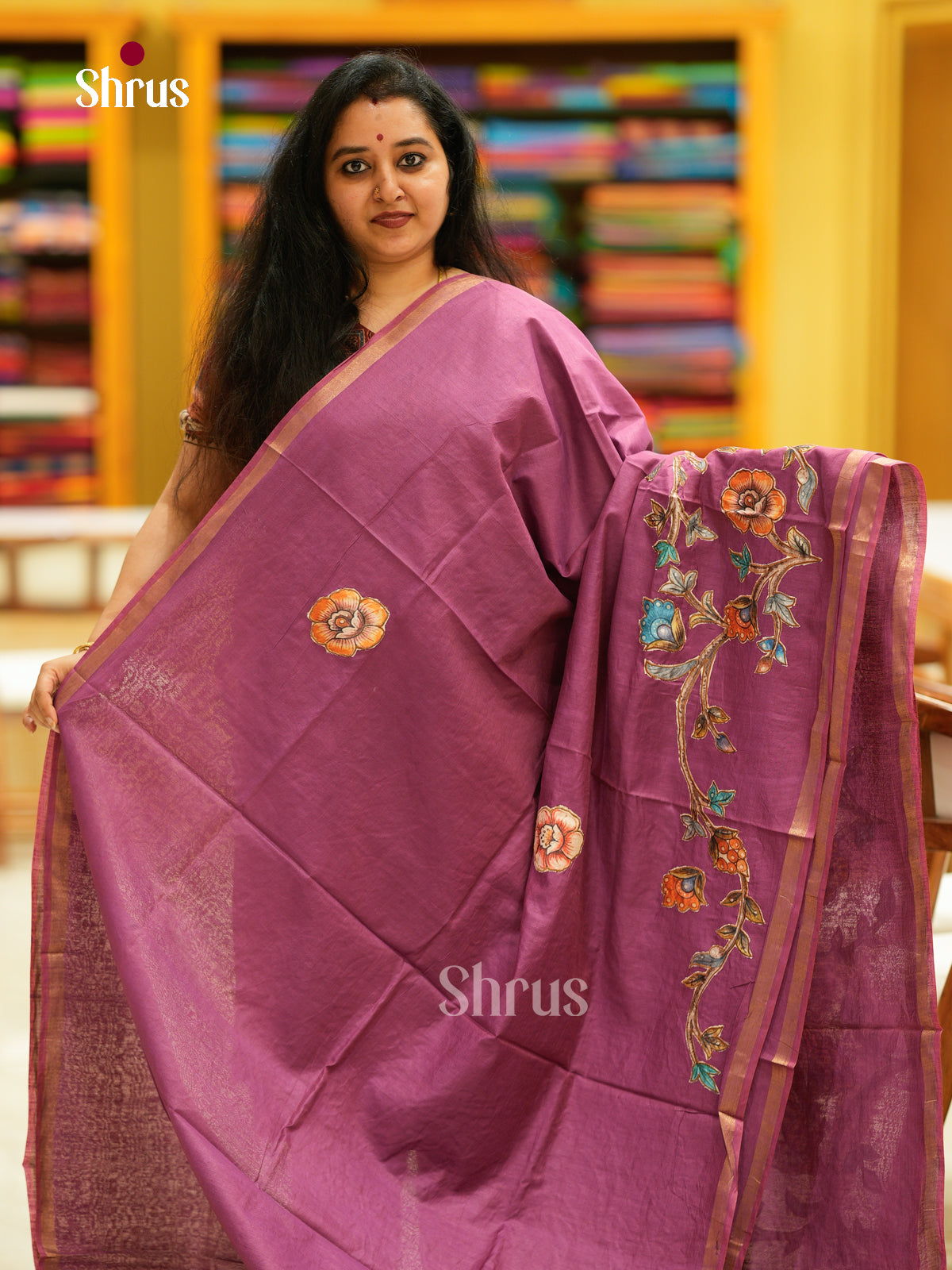 Kalamkari Applique Saree - EGS13126