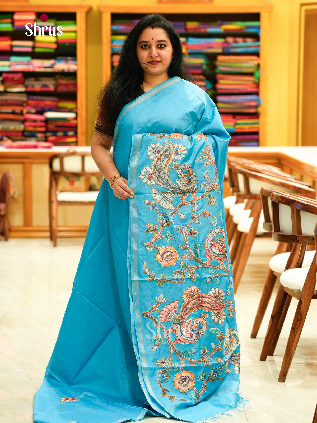 Kalamkari Applique Saree - EGS13128