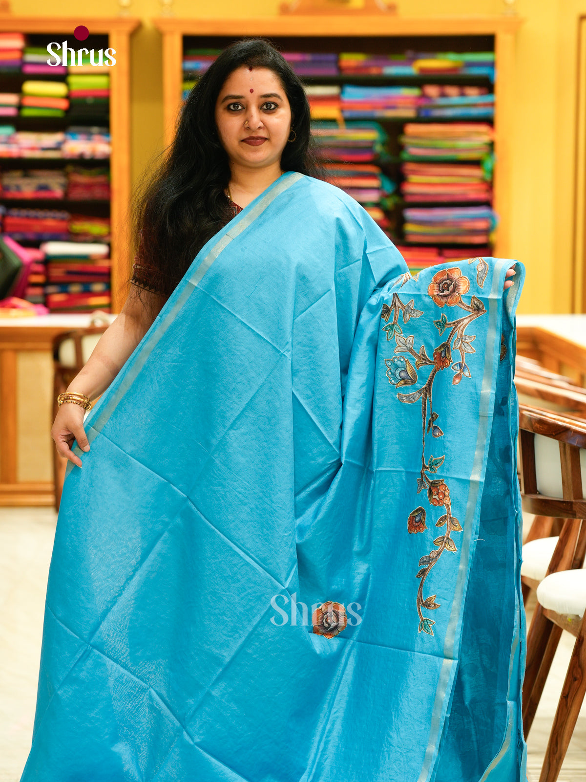 Kalamkari Applique Saree - EGS13128