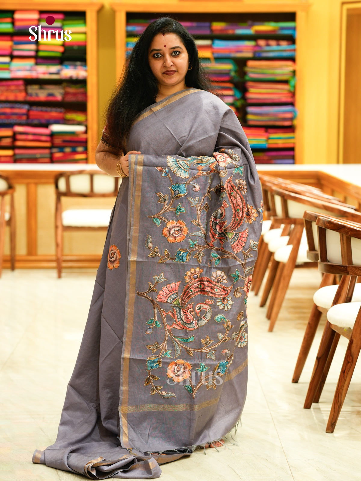 Kalamkari Applique Saree - EGS13131