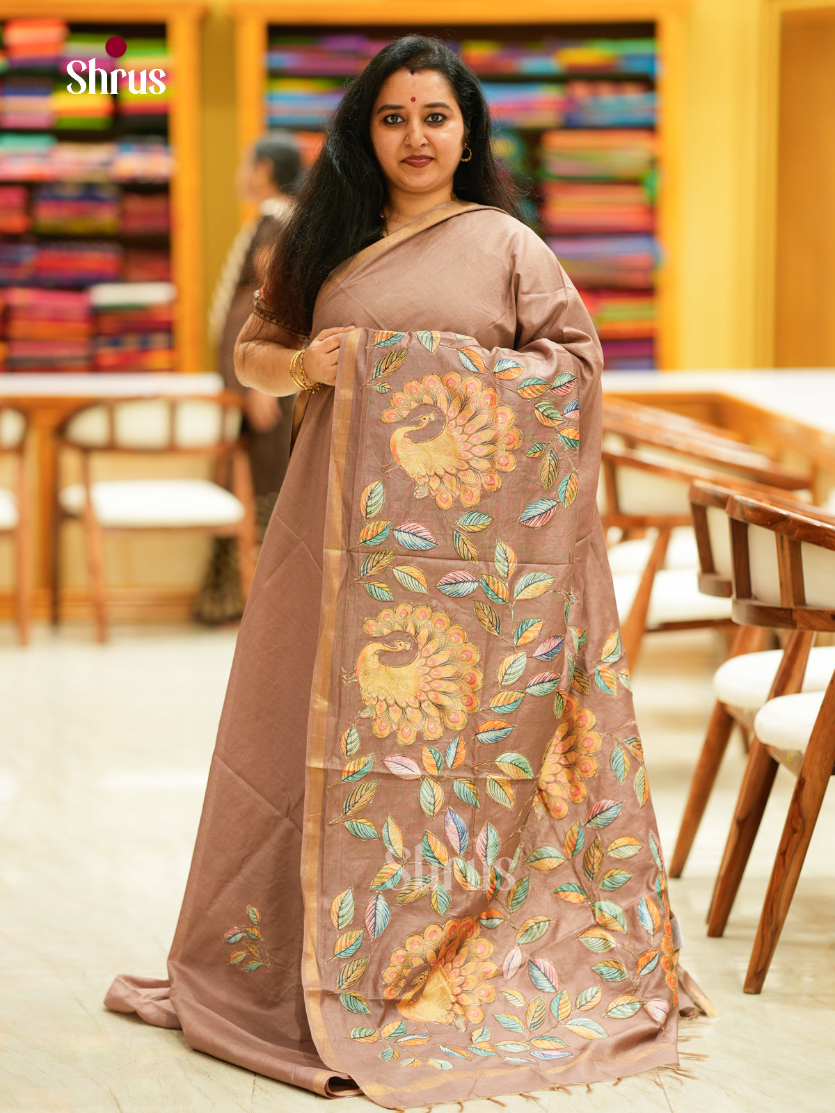 Kalamkari Applique Saree - EGS13132