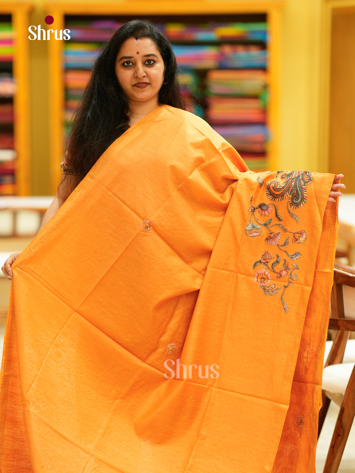 Kalamkari Applique Saree - EGS13133