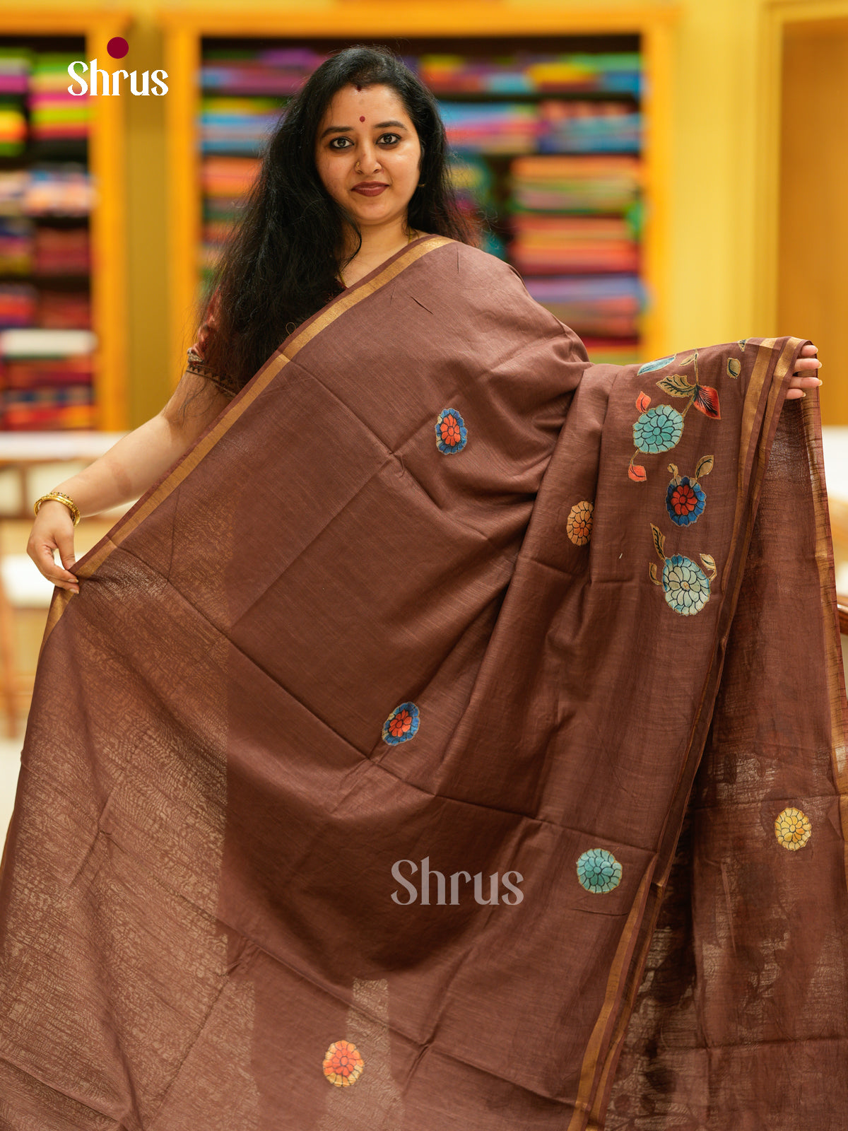 Kalamkari Applique Saree - EGS13135