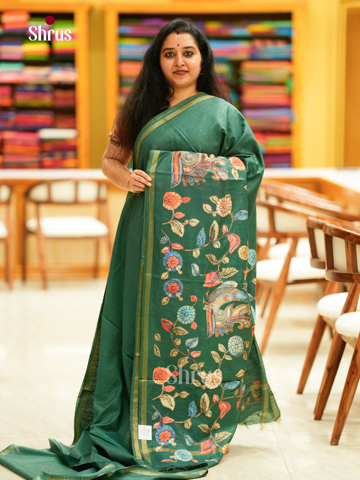Kalamkari Applique Saree - EGS13136