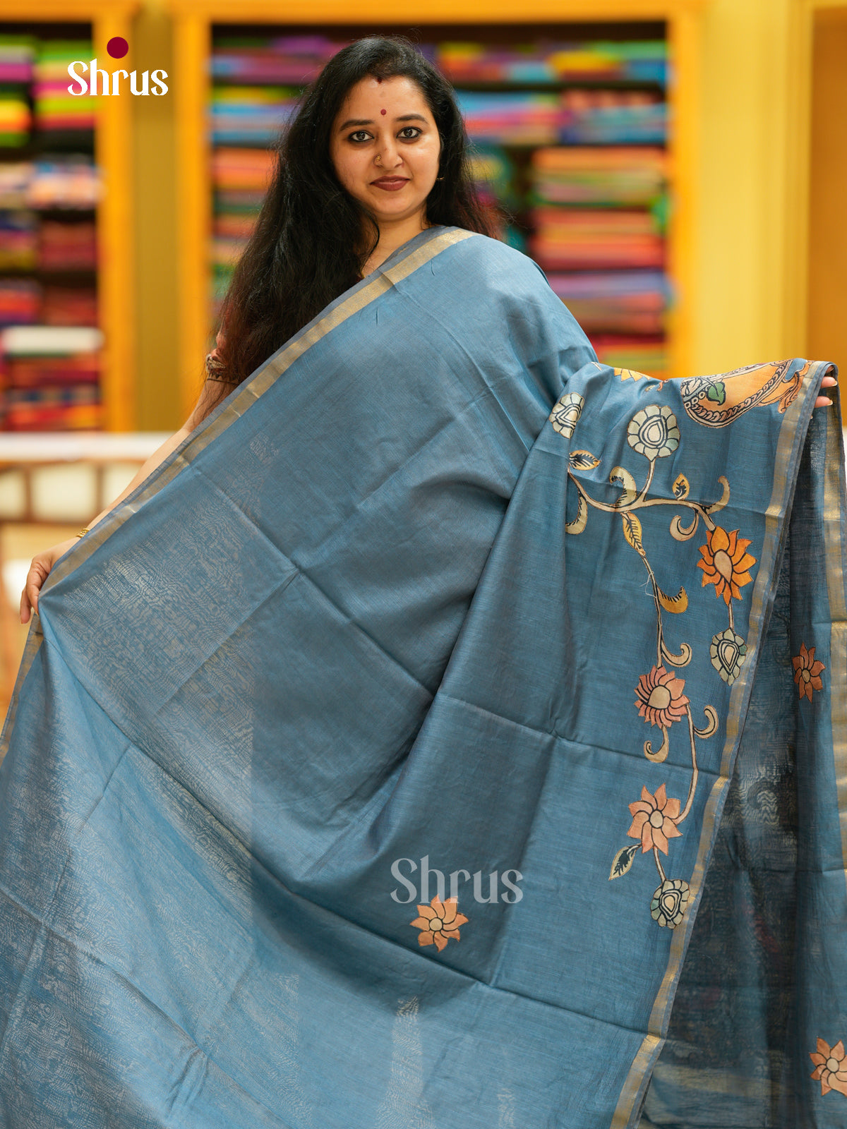 Kalamkari Applique Saree - EGS13137