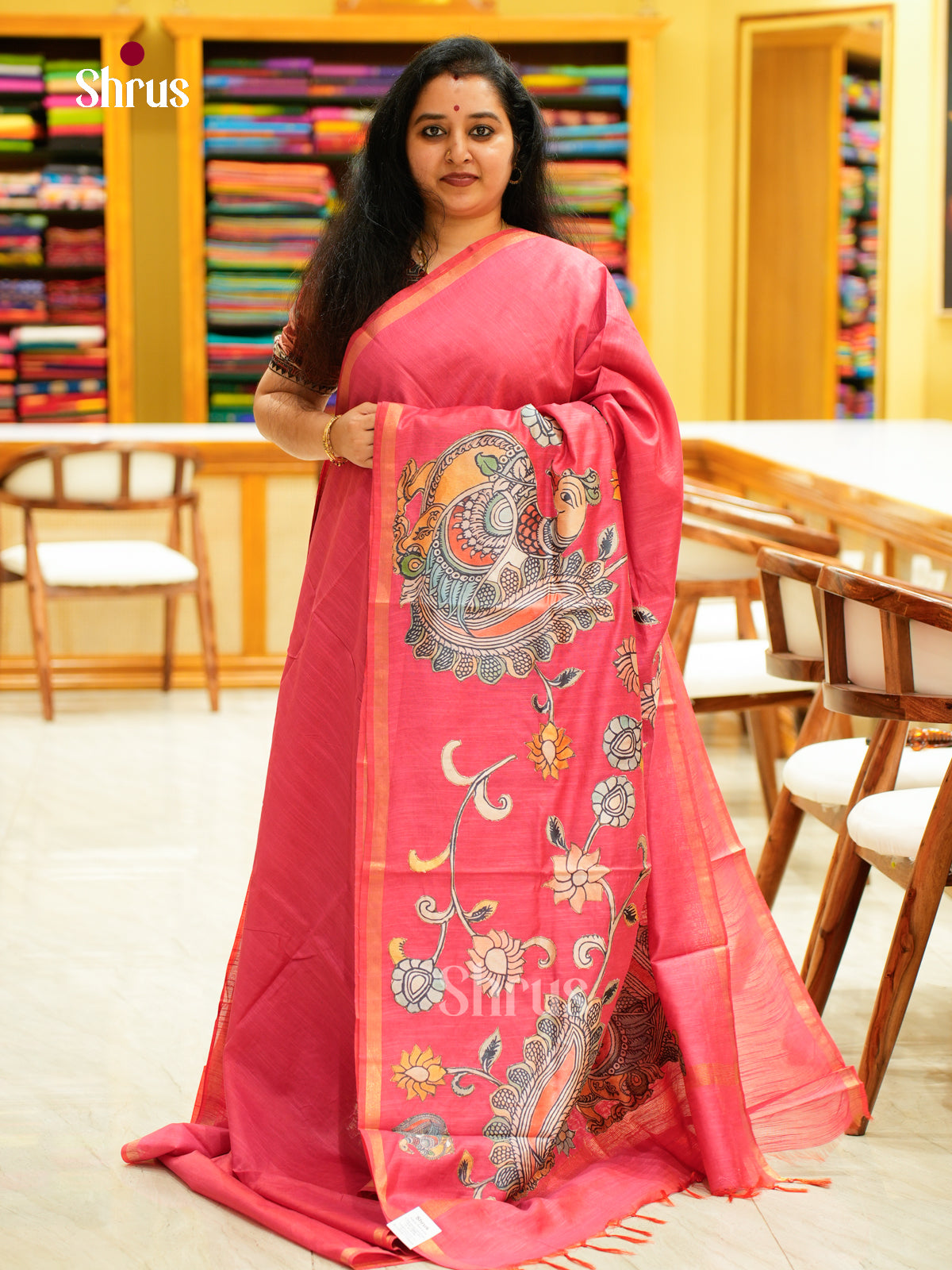 Kalamkari Applique Saree - EGS13138