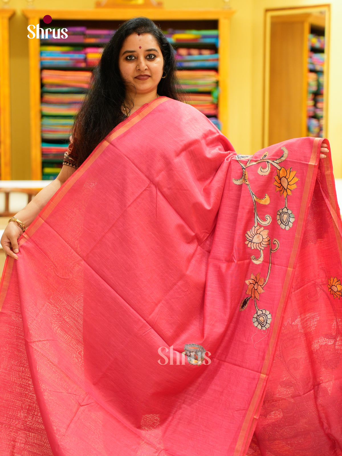 Kalamkari Applique Saree - EGS13138