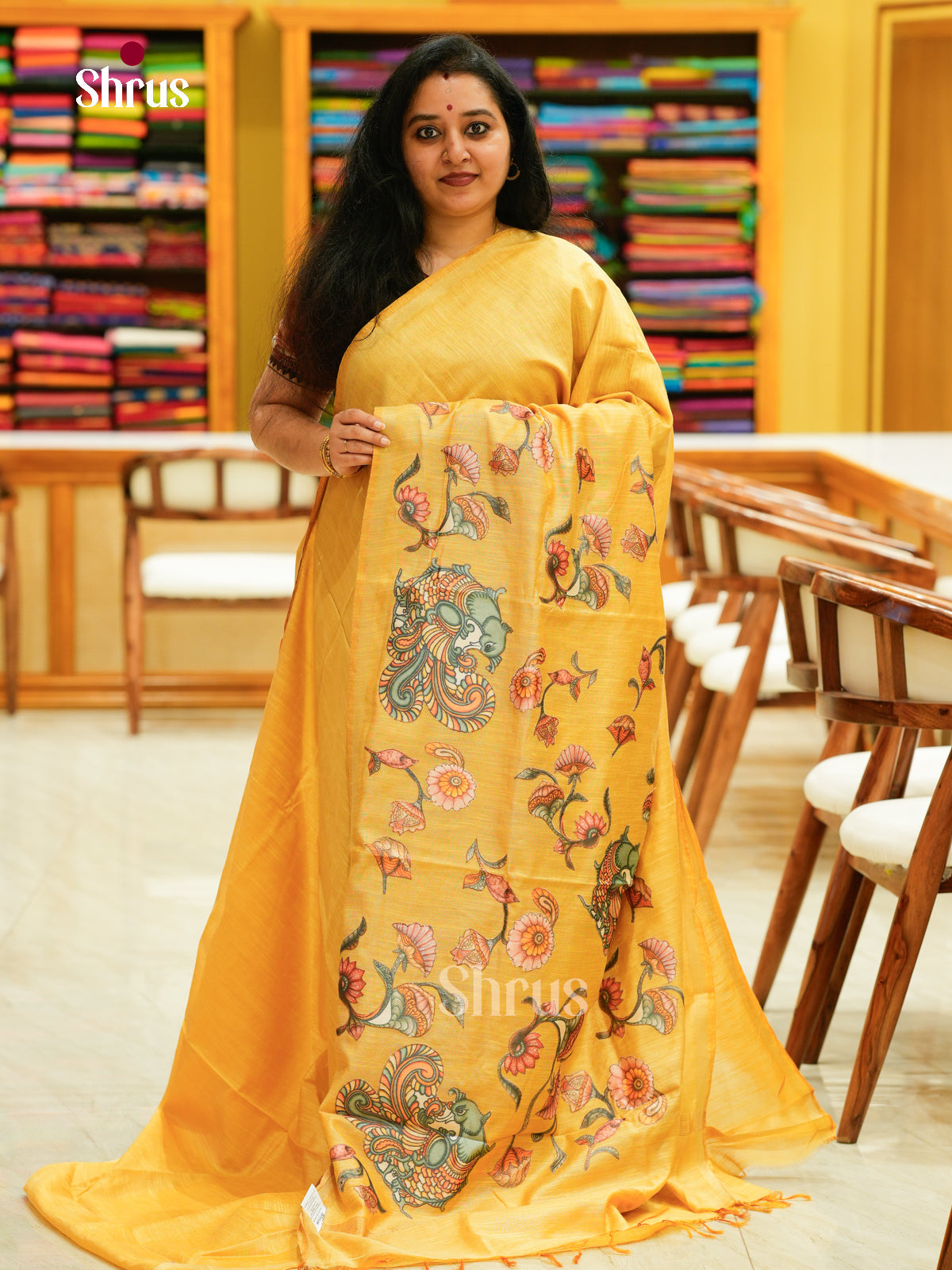 Kalamkari Applique Saree - EGS13139