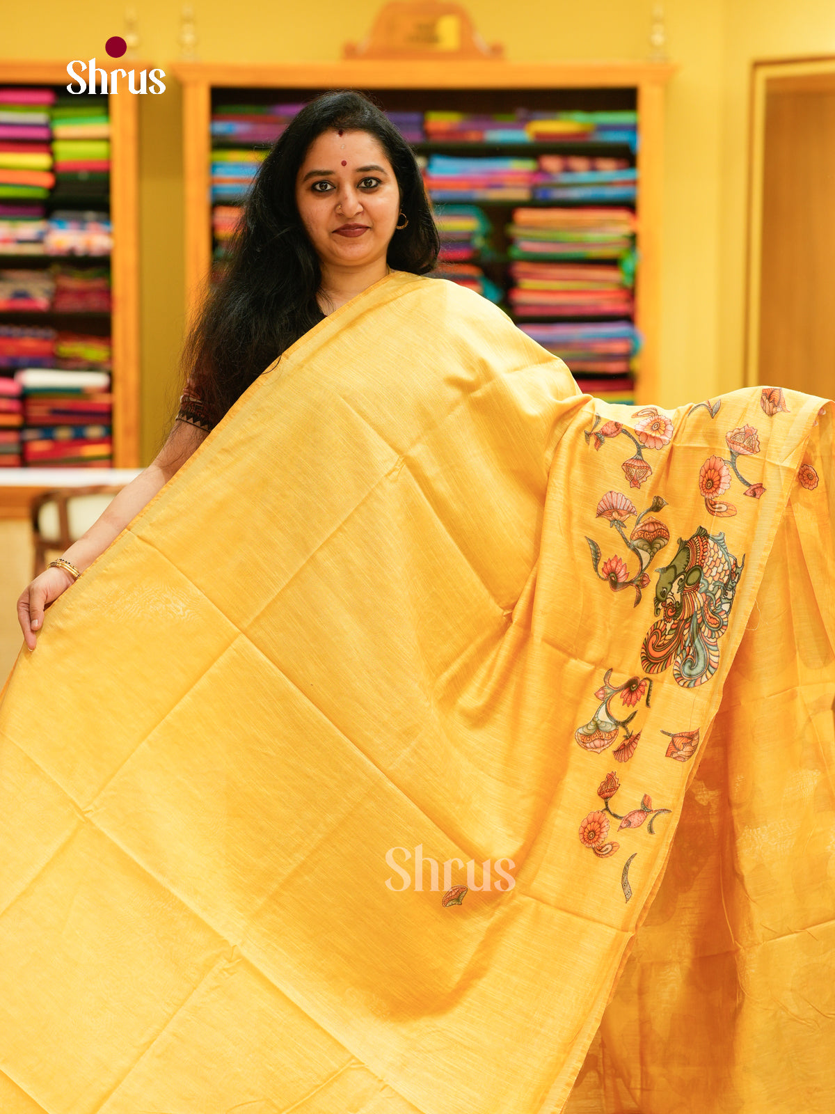 Kalamkari Applique Saree - EGS13139