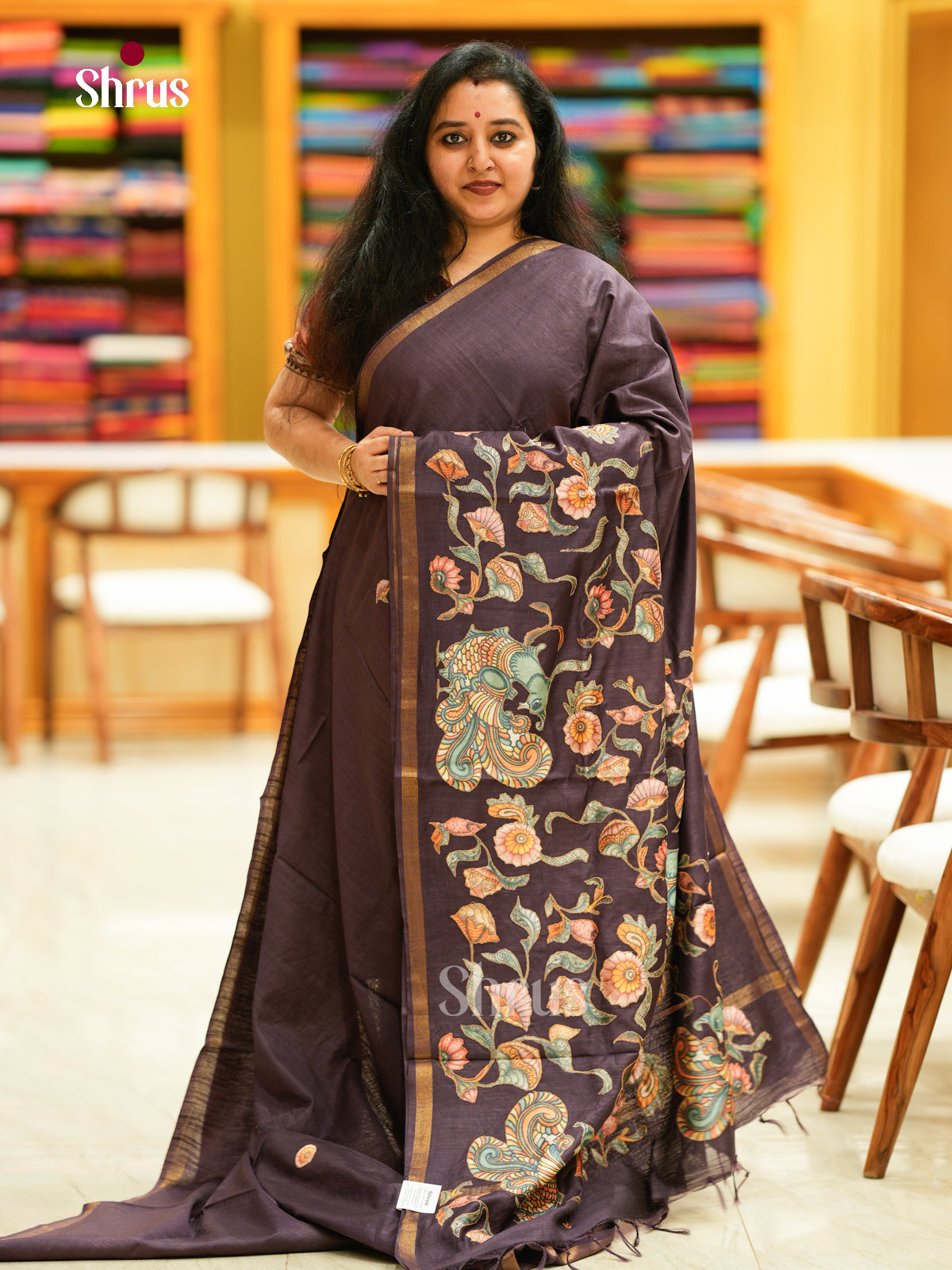 Kalamkari Applique Saree - EGS13141