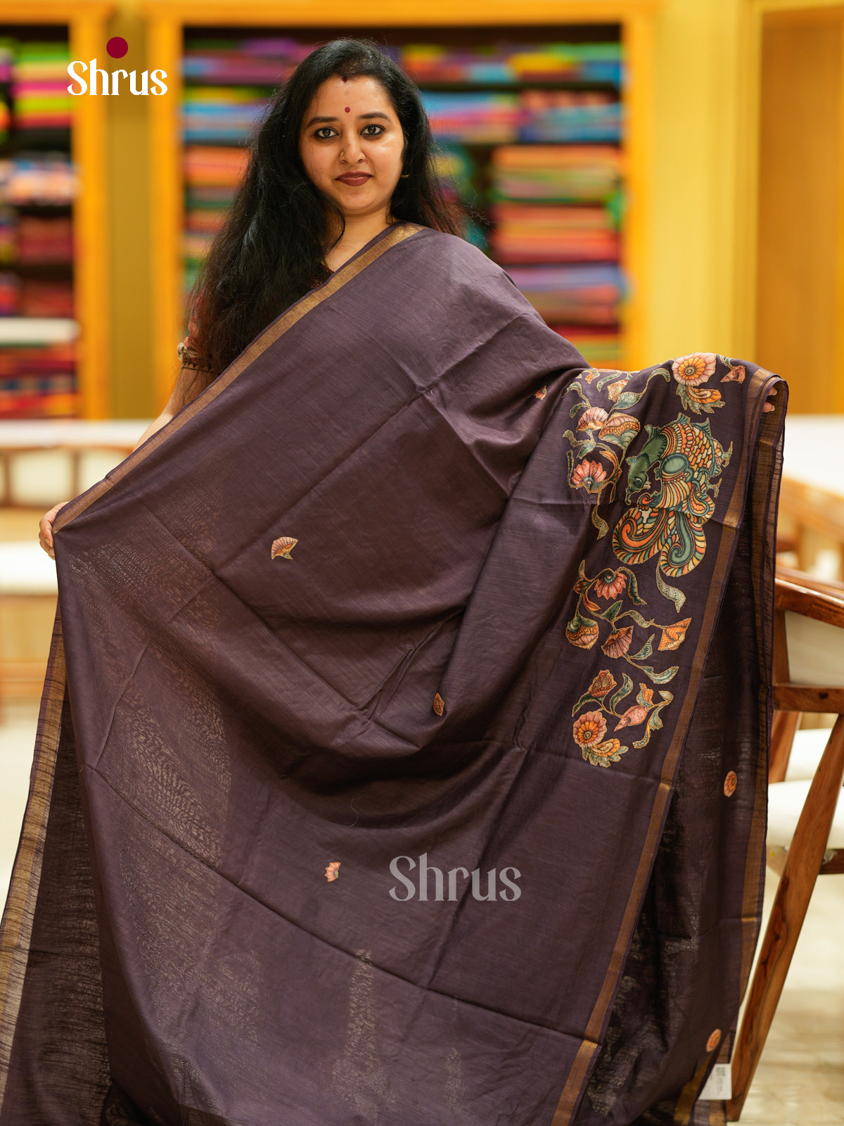 Kalamkari Applique Saree - EGS13141