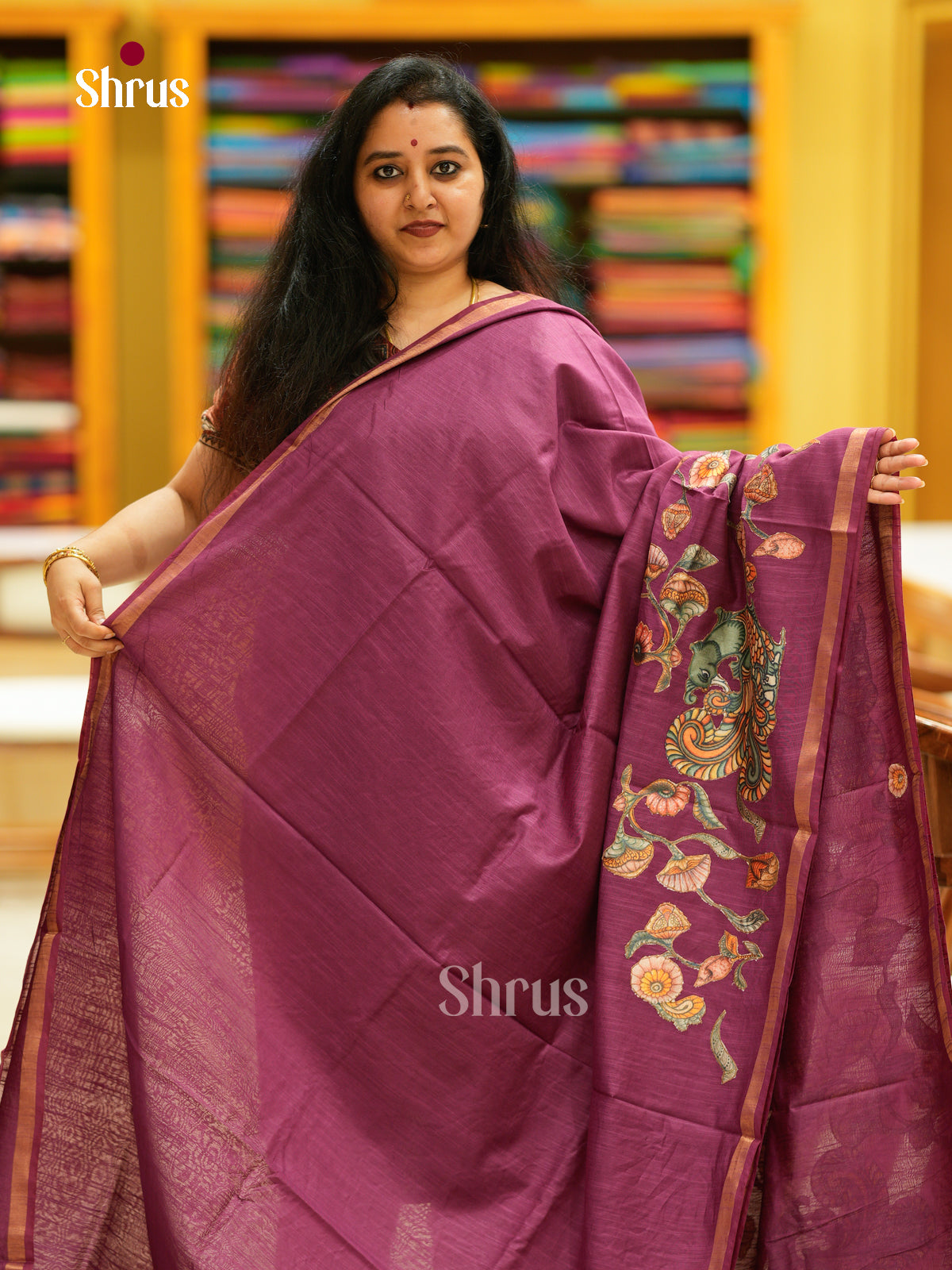 Kalamkari Applique Saree - EGS13143