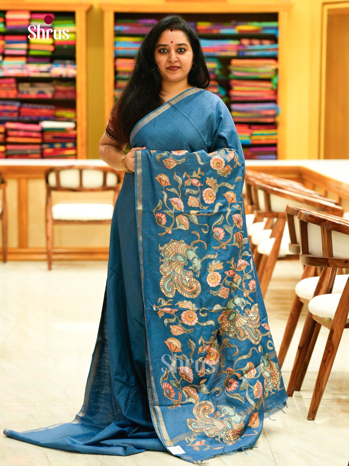 Kalamkari Applique Saree - EGS13148