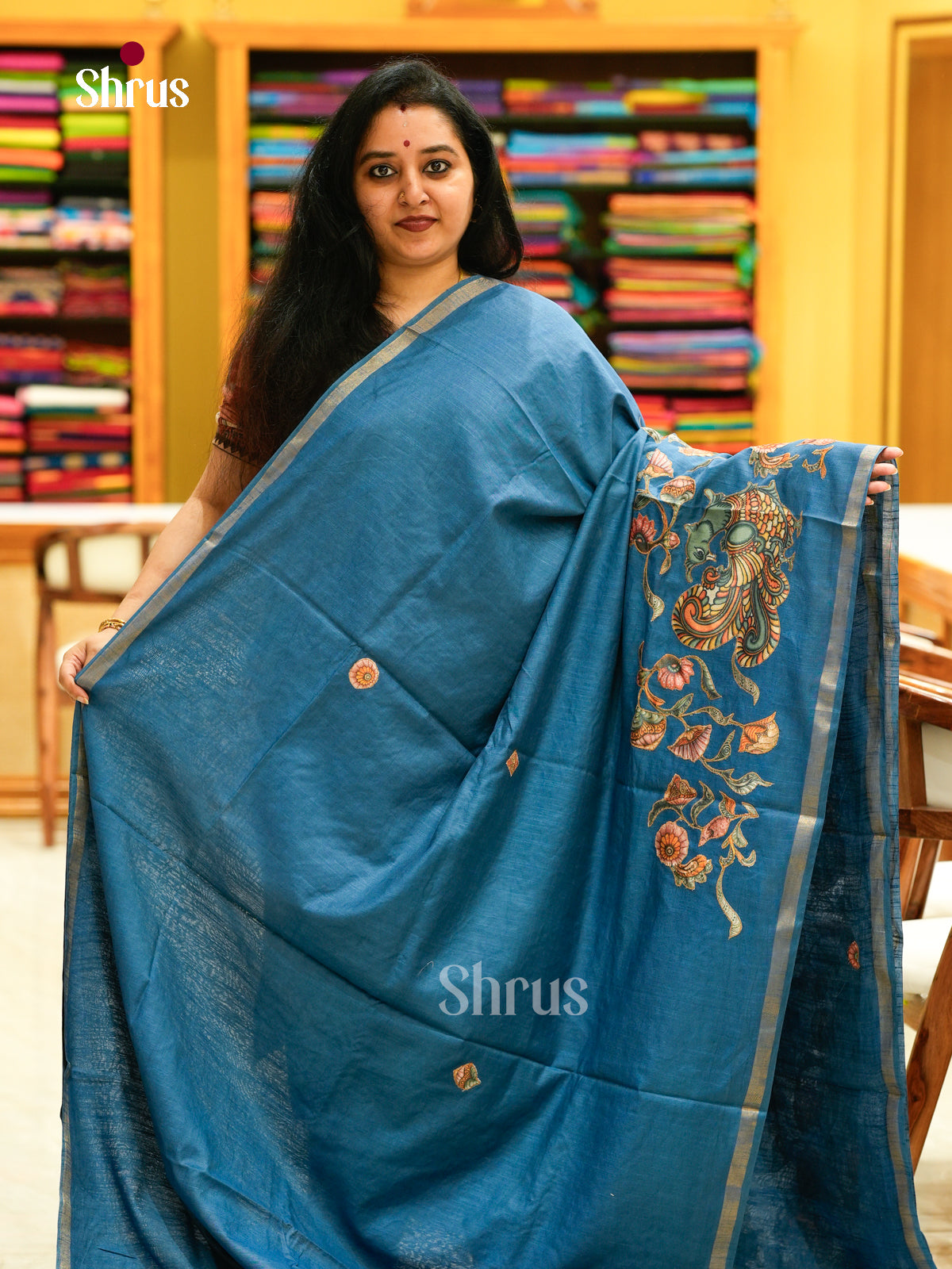 Kalamkari Applique Saree - EGS13148