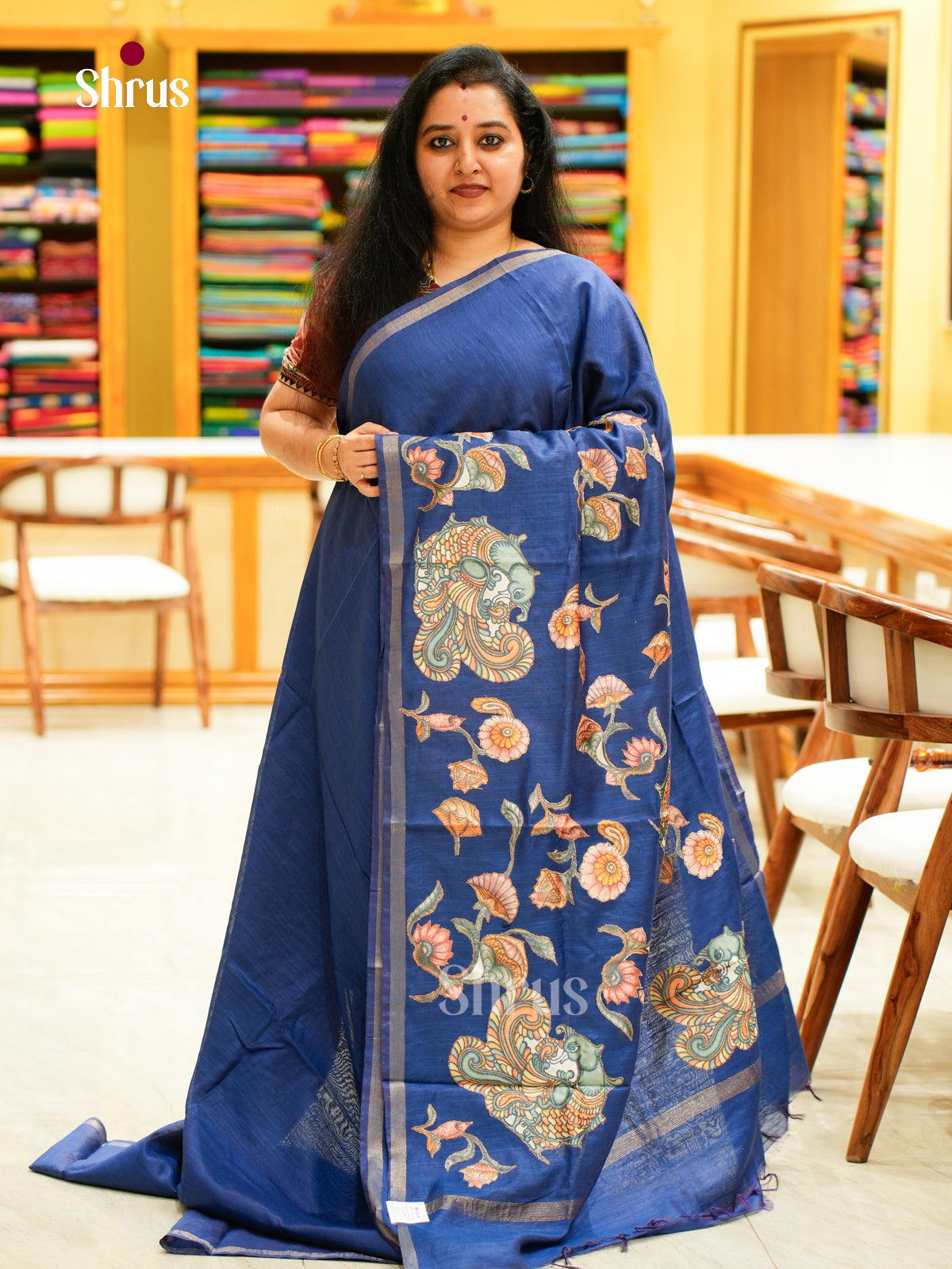 Kalamkari Applique Saree - EGS13149