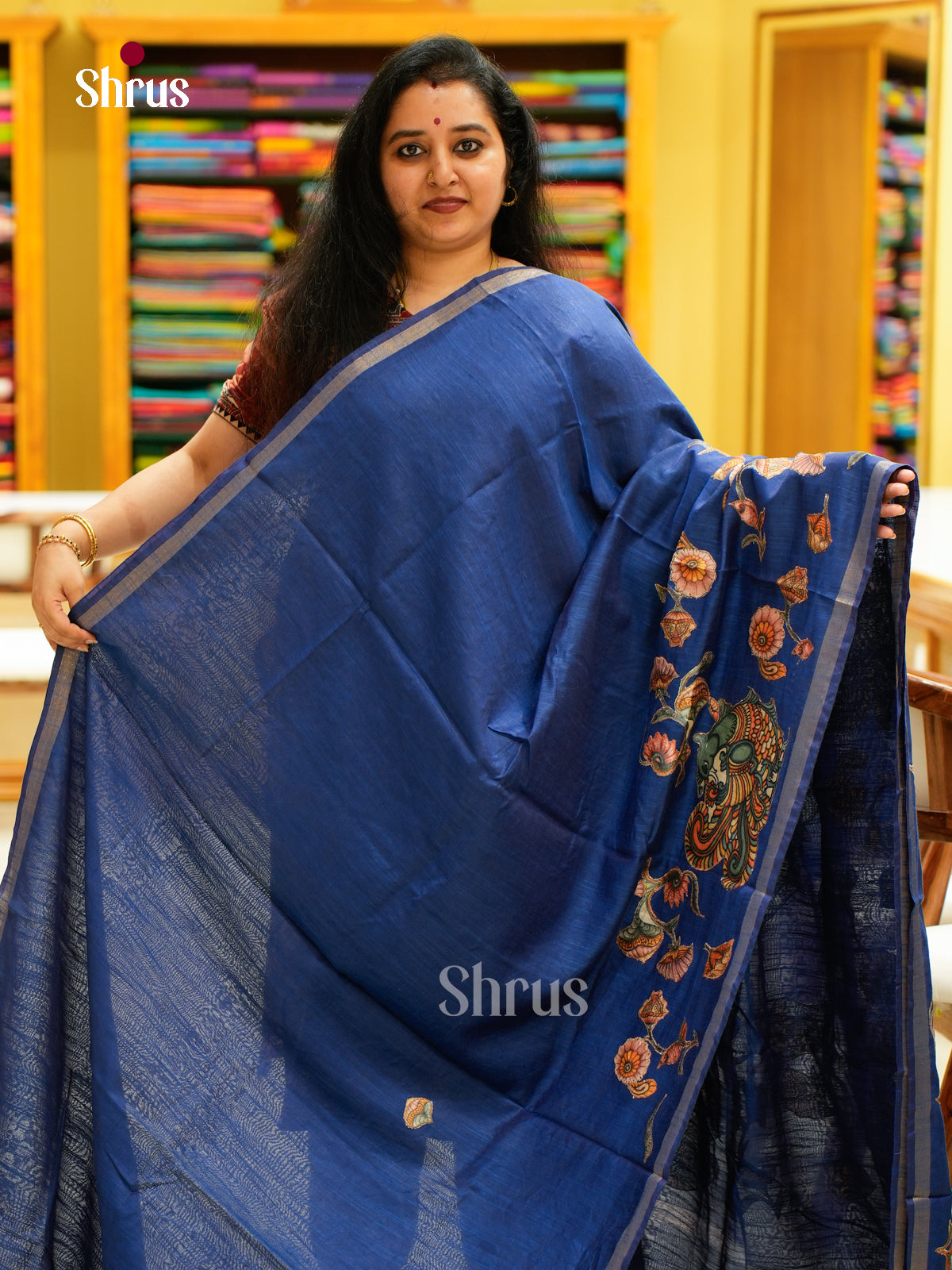Kalamkari Applique Saree - EGS13149