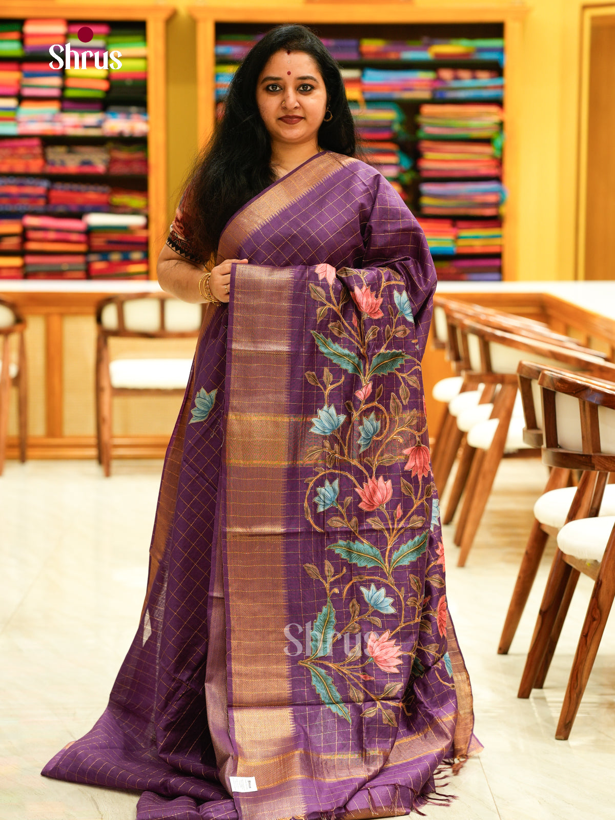 Kalamkari Applique Saree - EGS13153