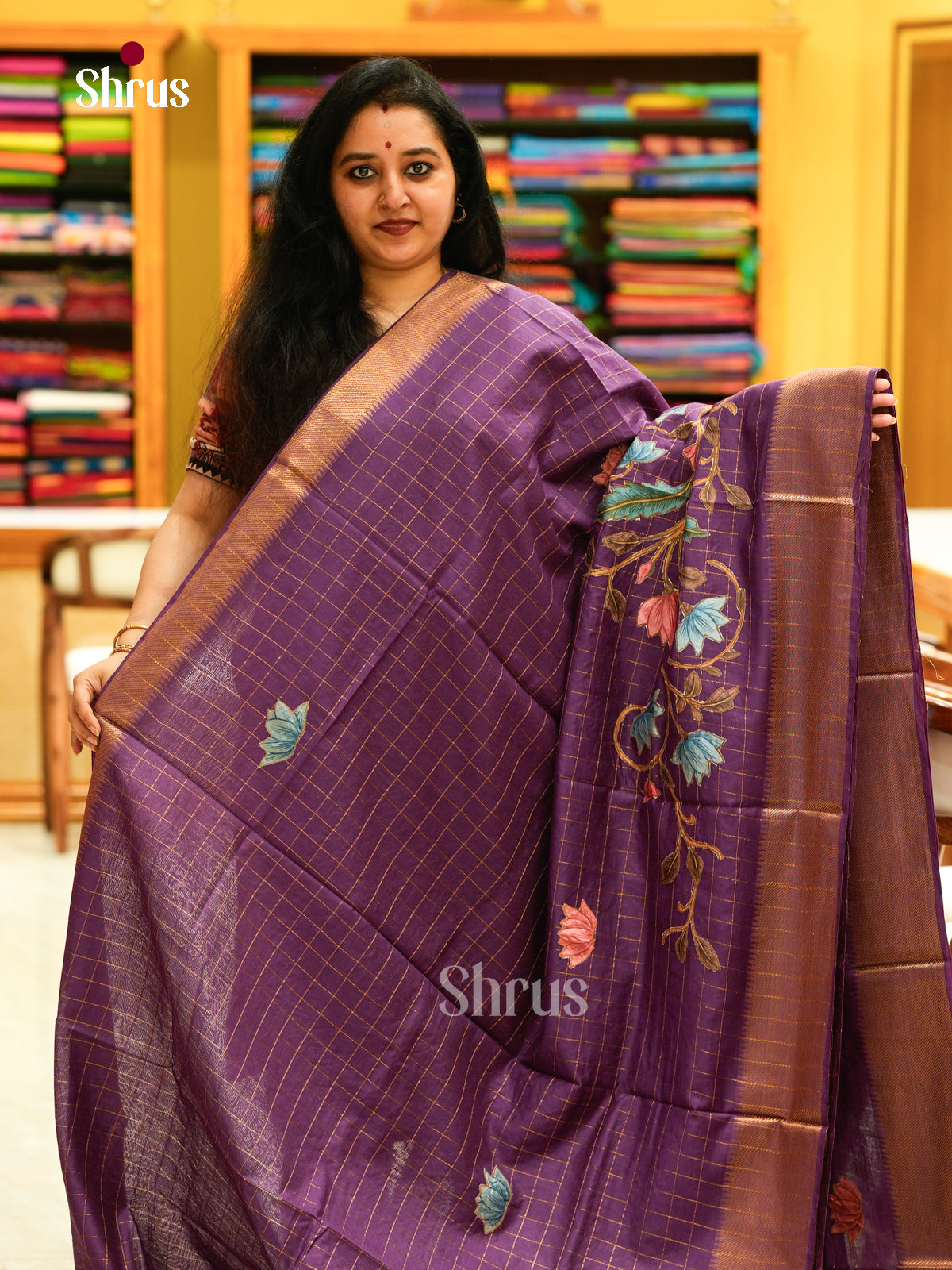 Kalamkari Applique Saree - EGS13153