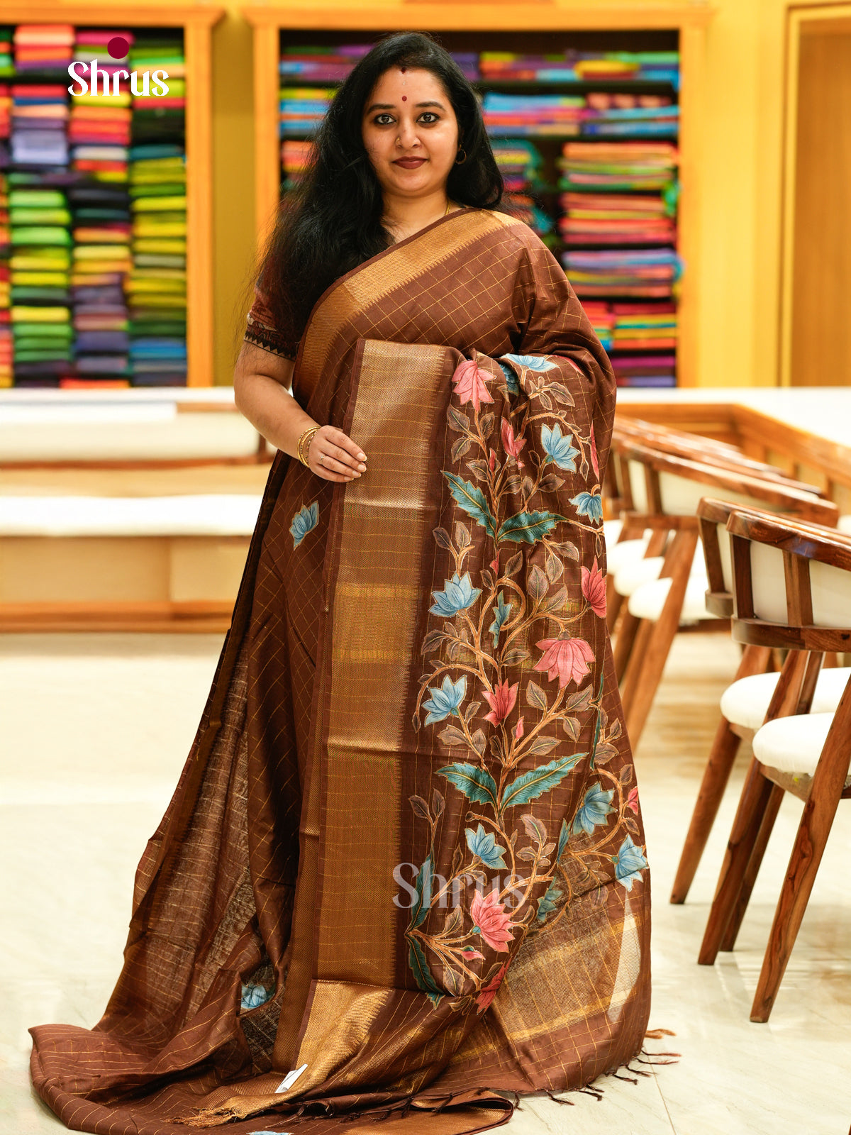 Kalamkari Applique Saree - EGS13154