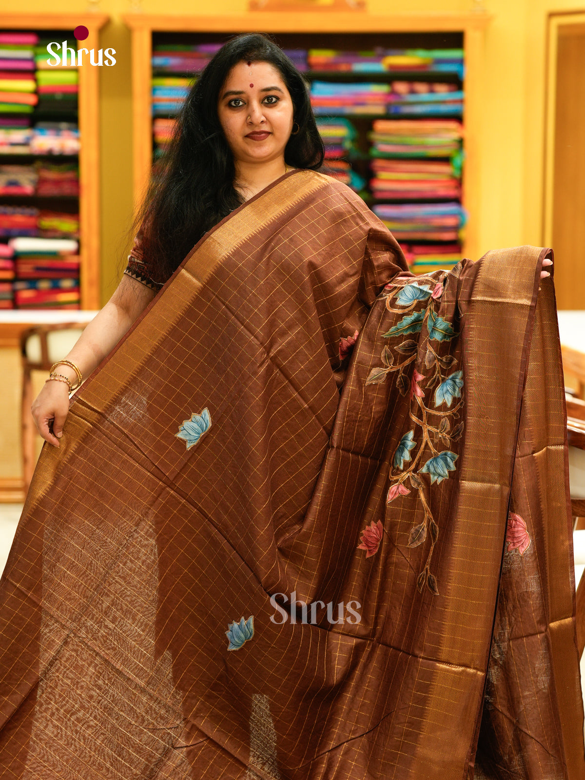 Kalamkari Applique Saree - EGS13154