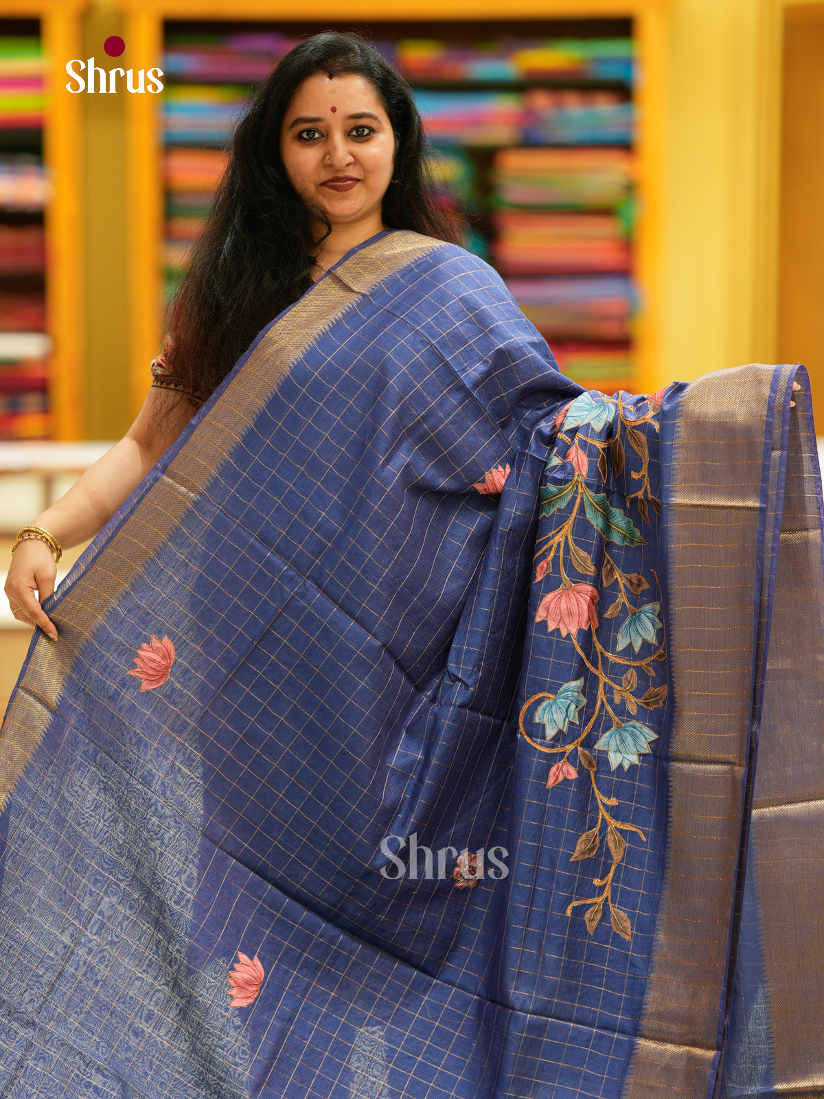 Kalamkari Applique Saree - EGS13155