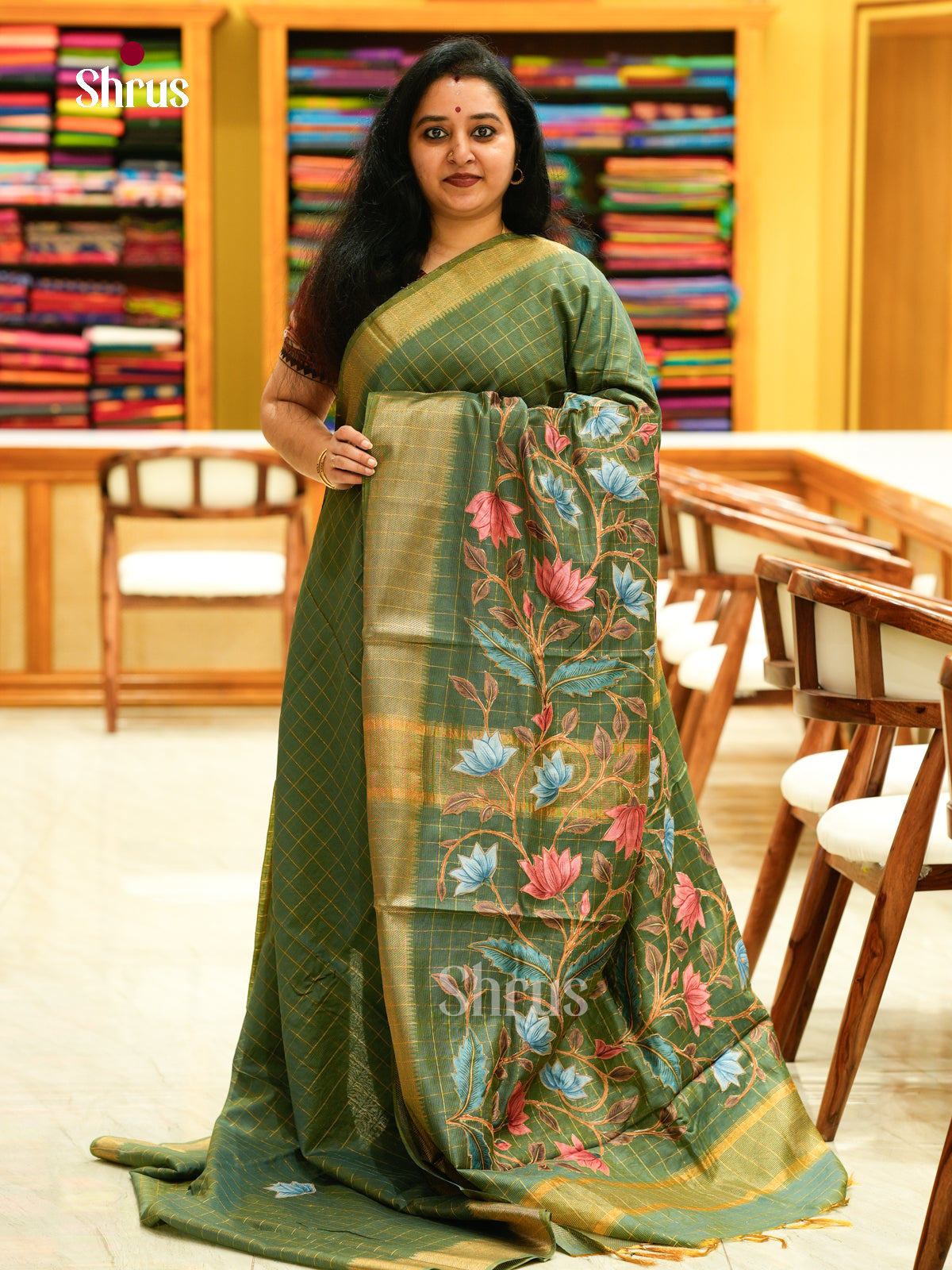 Kalamkari Applique Saree - EGS13156