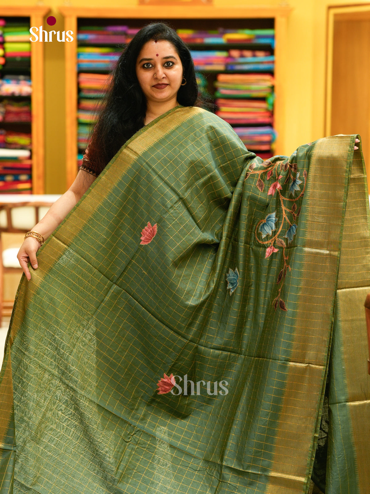 Kalamkari Applique Saree - EGS13156
