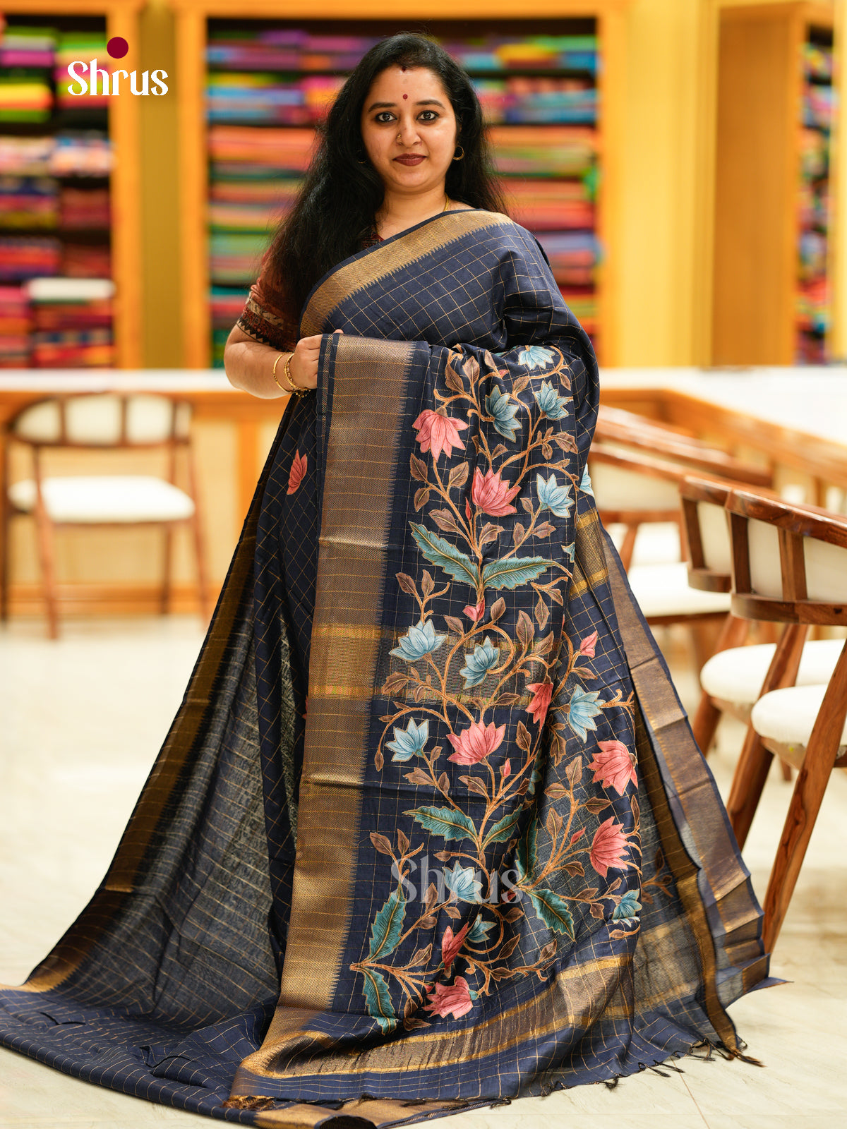 Kalamkari Applique Saree - EGS13160