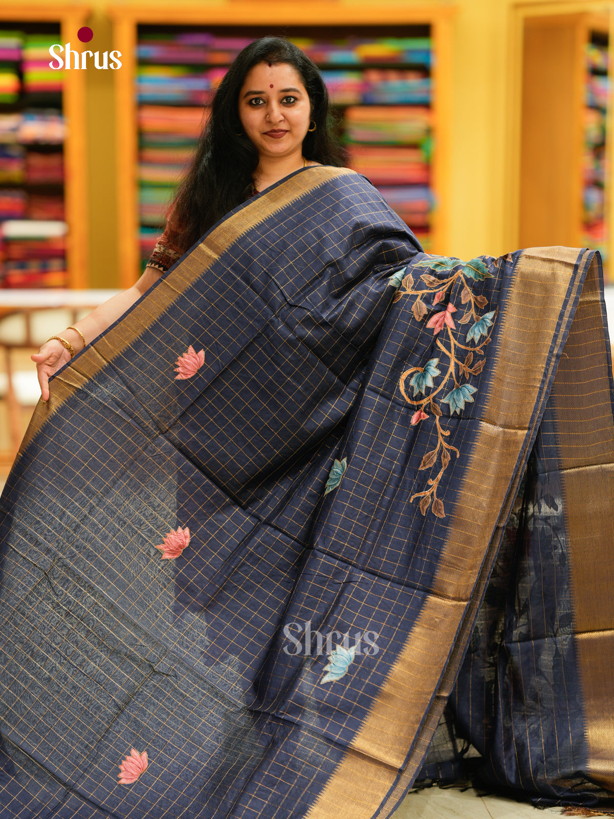 Kalamkari Applique Saree - EGS13160