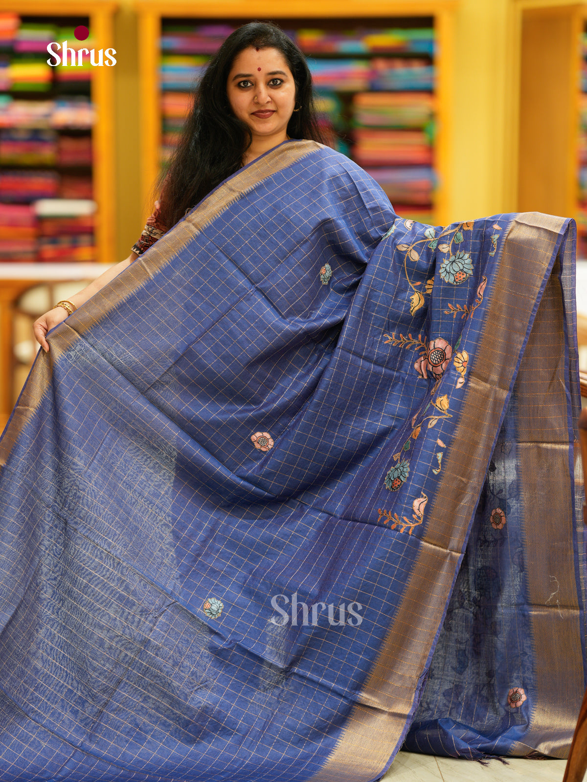 Kalamkari Applique Saree - EGS13161