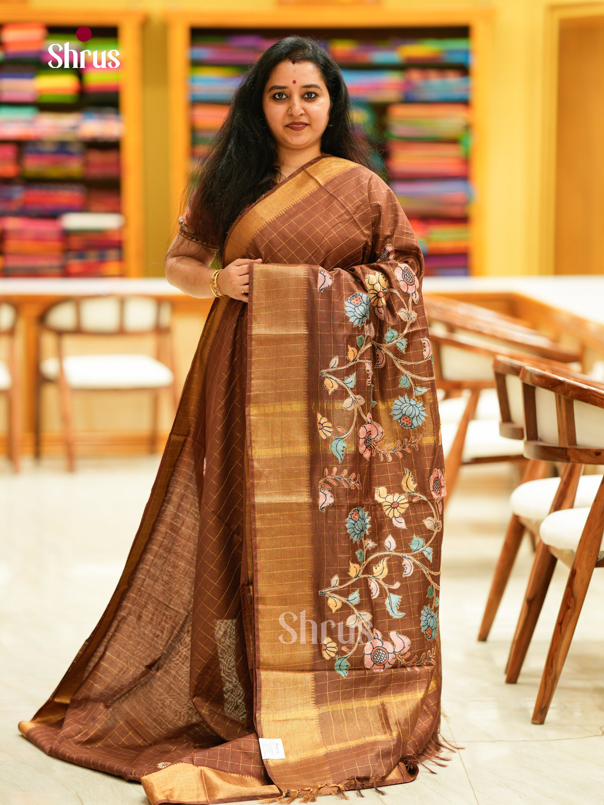 Kalamkari Applique Saree - EGS13162