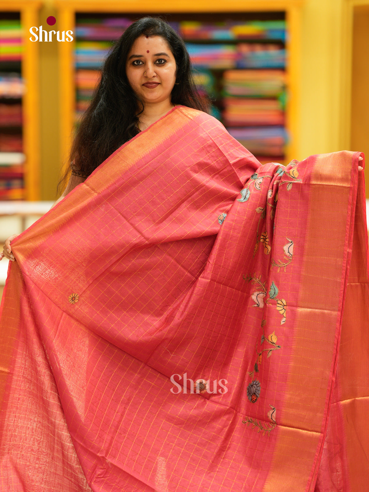 Kalamkari Applique Saree - EGS13164