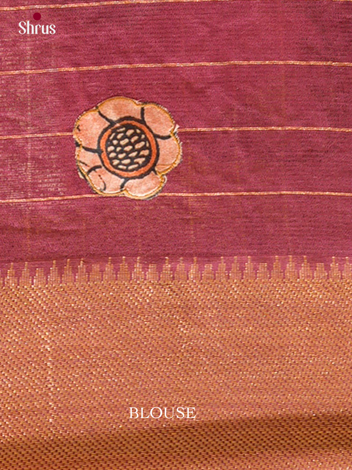 Kalamkari Applique Saree - EGS13165