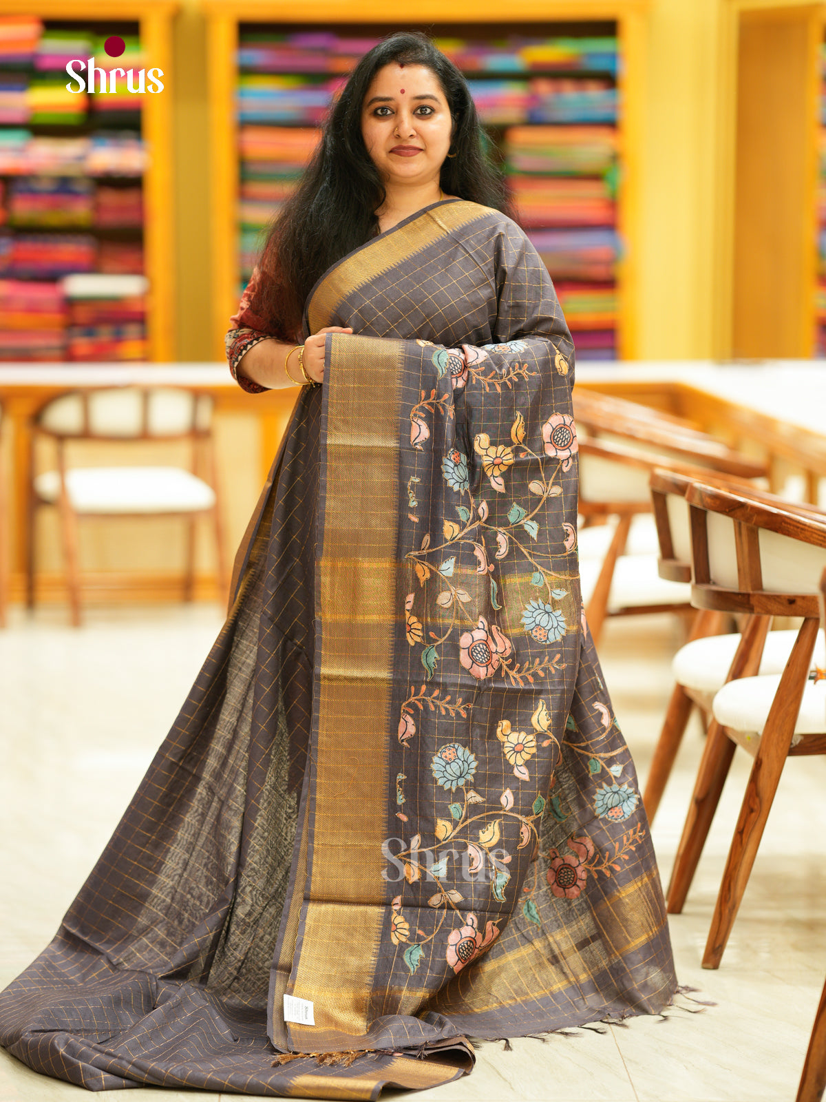 Kalamkari Applique Saree - EGS13166