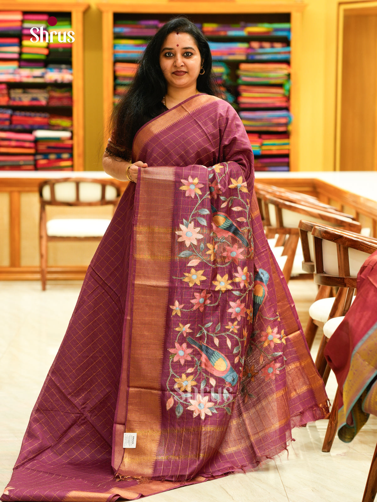 Kalamkari Applique Saree - EGS13173