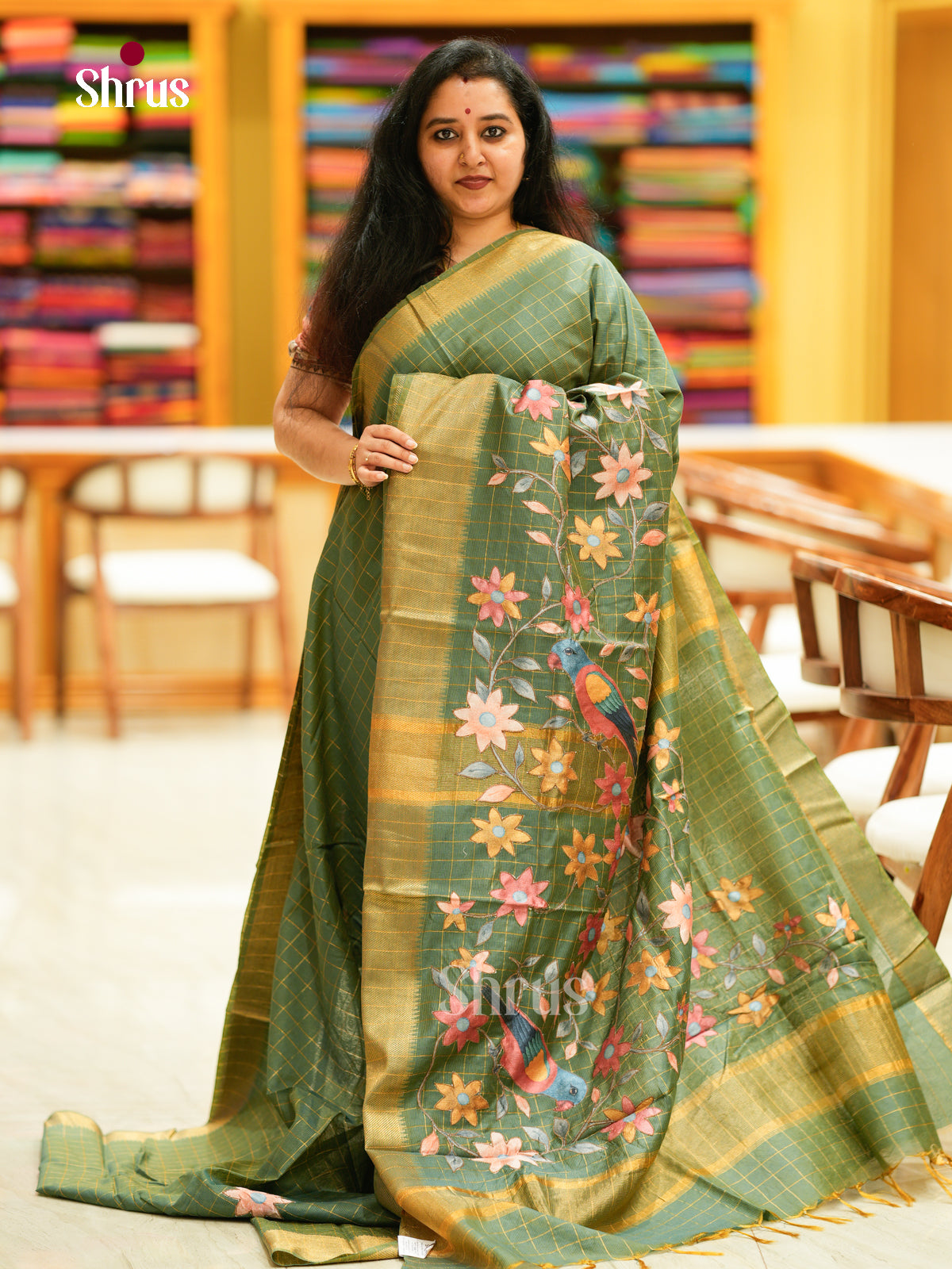Kalamkari Applique Saree - EGS13174