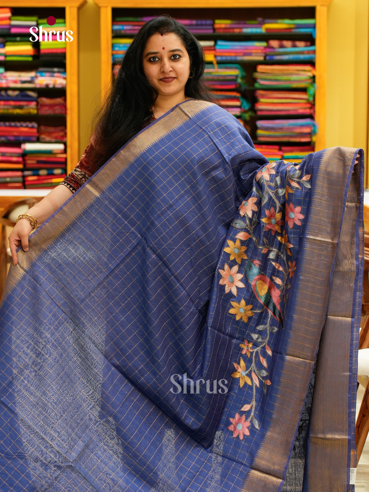 Kalamkari Applique Saree - EGS13175