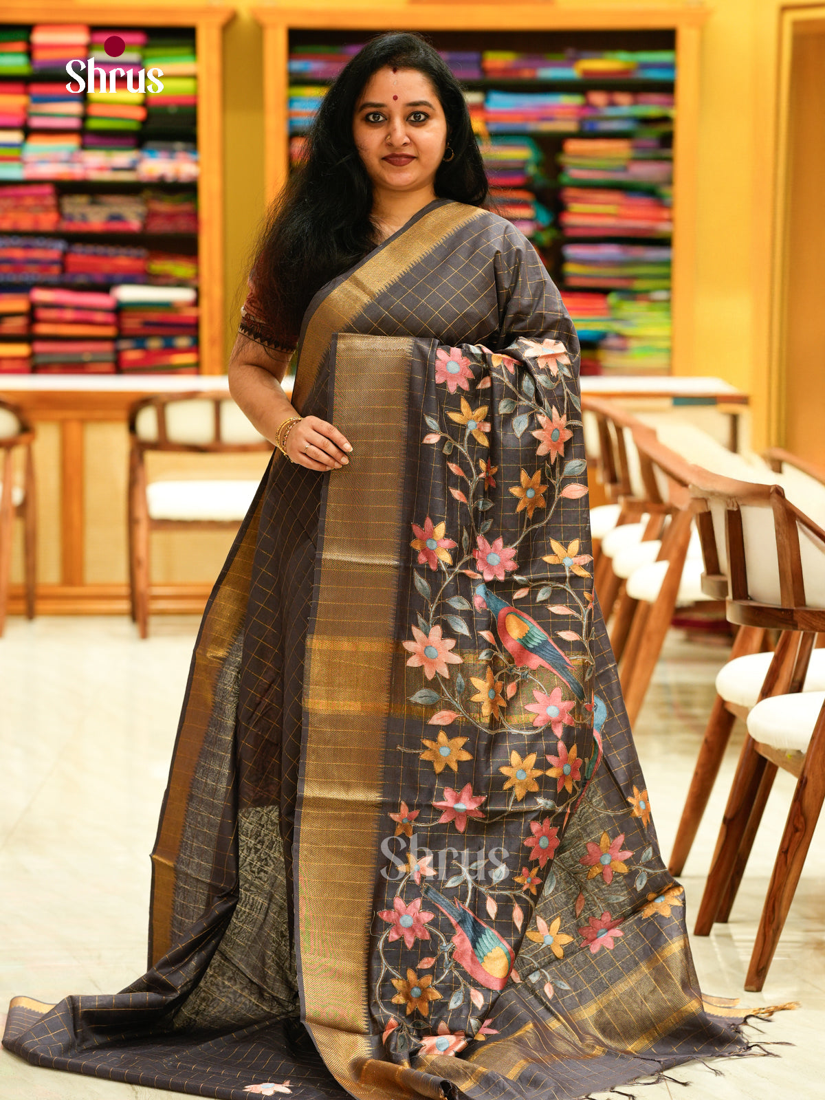 Kalamkari Applique Saree - EGS13176