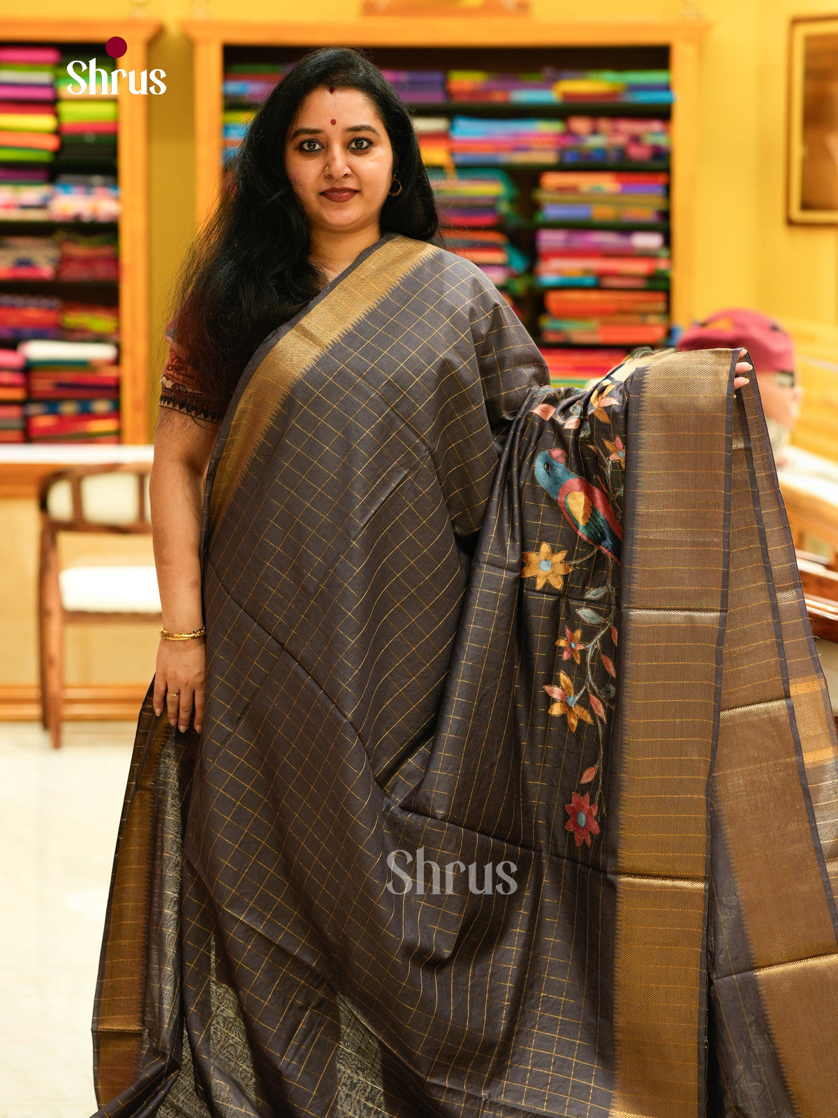 Kalamkari Applique Saree - EGS13176