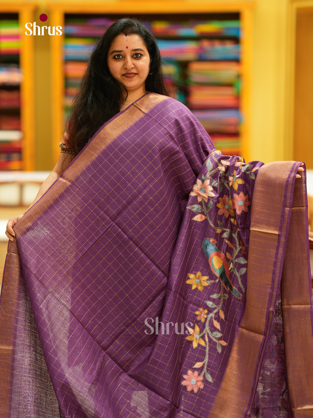 Kalamkari Applique Saree - EGS13177