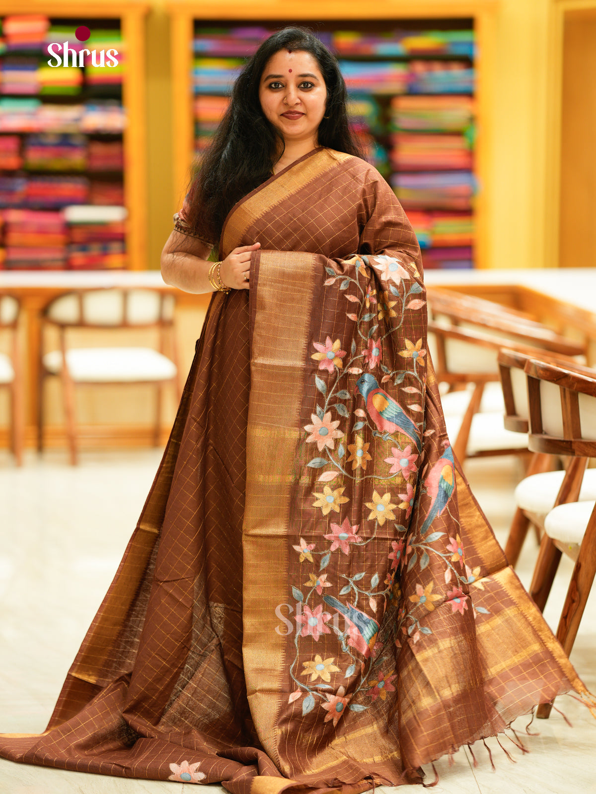 Kalamkari Applique Saree - EGS13178