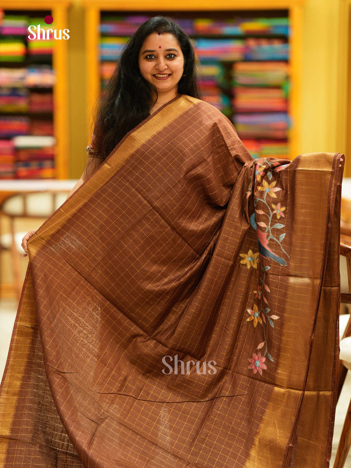 Kalamkari Applique Saree - EGS13178