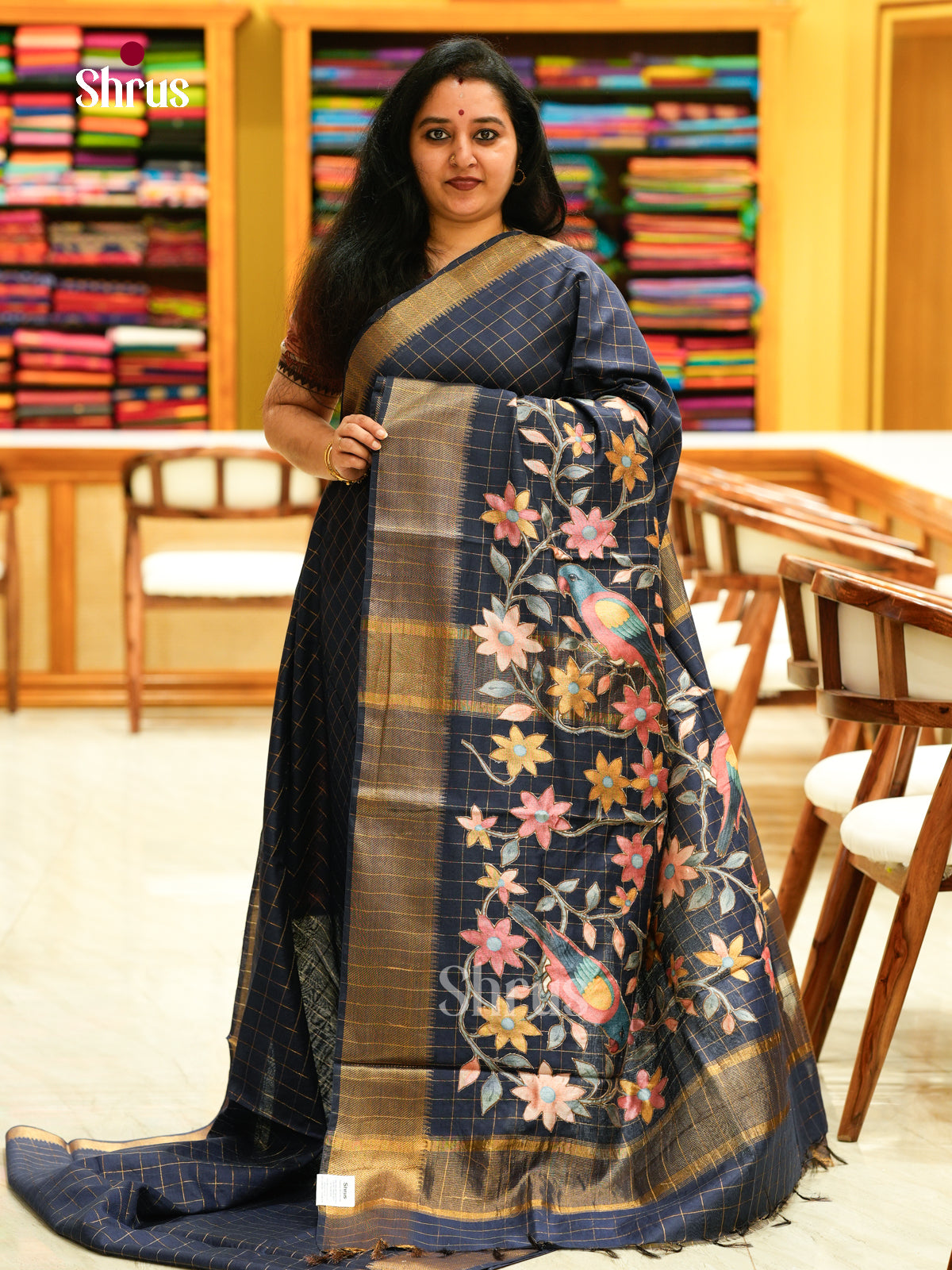 Kalamkari Applique Saree - EGS13179