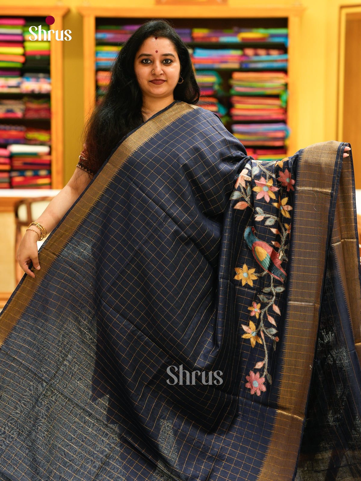 Kalamkari Applique Saree - EGS13179