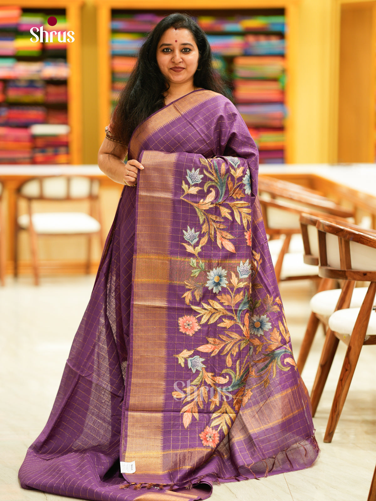 Kalamkari Applique Saree - EGS13183